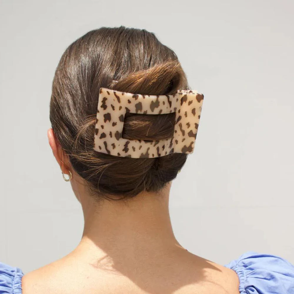 Teleties Rectangle Flat Blonde Tortoise Hair Clip / Large - Image 3