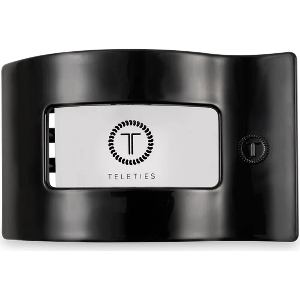 Teleties Rectangle Flat Jet Black Hair Clip / Large