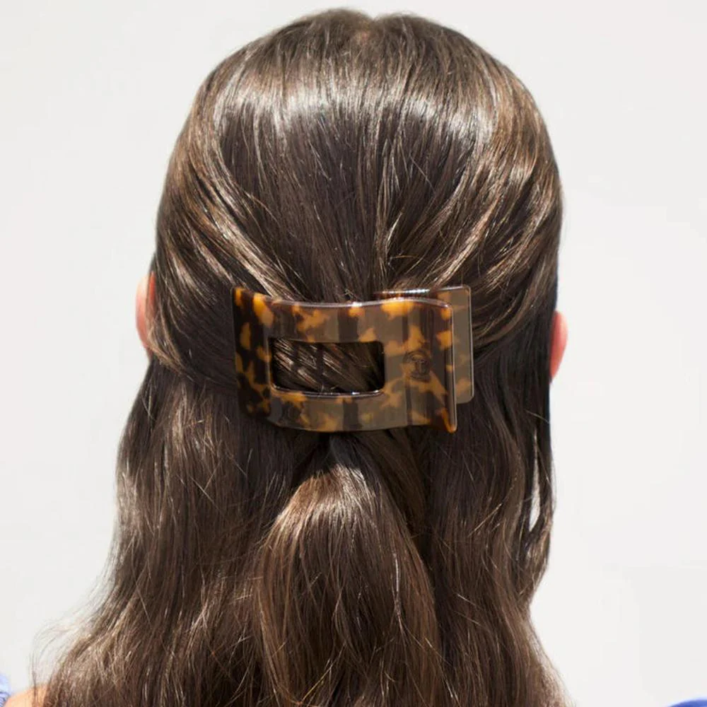 Teleties Rectangle Flat Tortoise Hair Clip / Small - Image 2