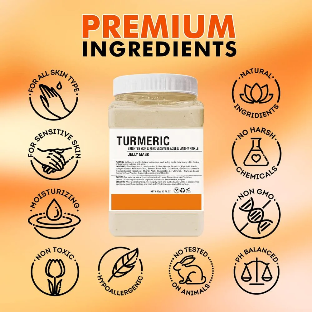 TurmeGlow Revitalizing Turmemic Jelly Mask / 23 oz. - 650 grams by Jeluxe Masks - Image 4
