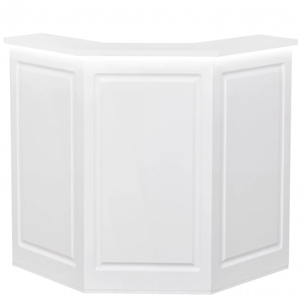 Valencia LED Reception Desk - Center / Available in White, Meteor Black, Silver and Rustic Teak by DIR Salon Furniture