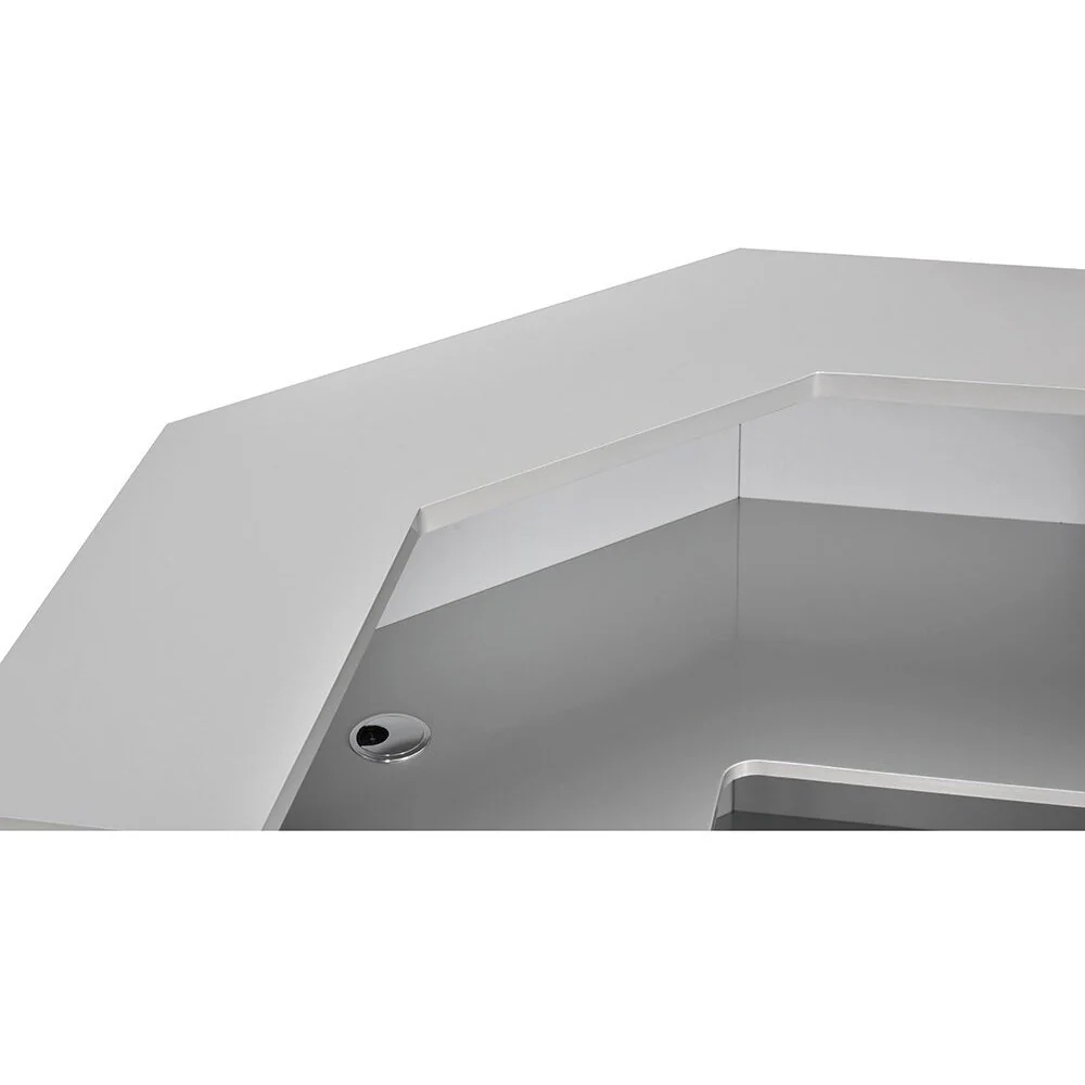 Valencia LED Reception Desk - Center / Available in White, Meteor Black, Silver and Rustic Teak by DIR Salon Furniture - Image 16
