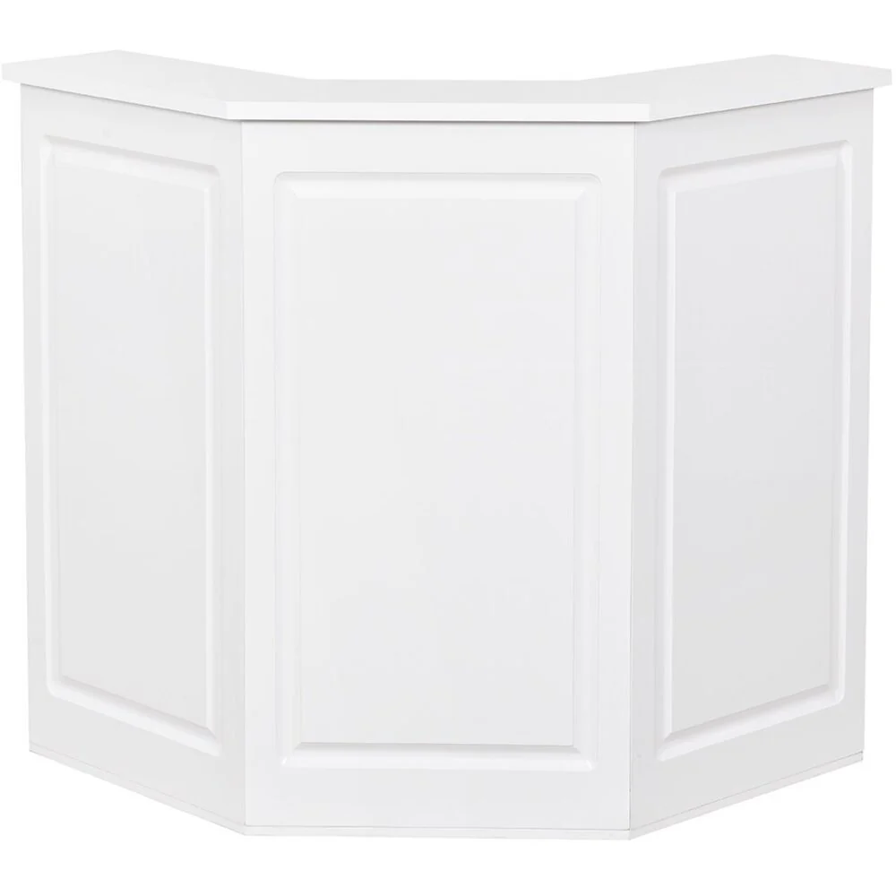Valencia LED Reception Desk - Center / Available in White, Meteor Black, Silver and Rustic Teak by DIR Salon Furniture - Image 2