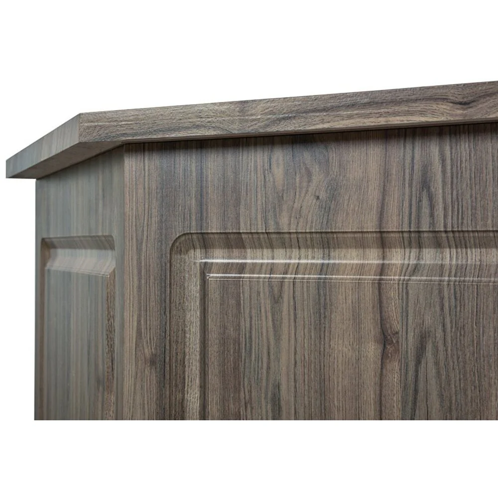 Valencia LED Reception Desk - Center / Available in White, Meteor Black, Silver and Rustic Teak by DIR Salon Furniture - Image 20