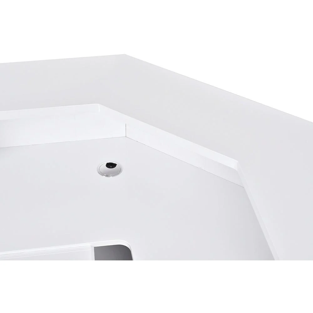 Valencia LED Reception Desk - Center / Available in White, Meteor Black, Silver and Rustic Teak by DIR Salon Furniture - Image 5