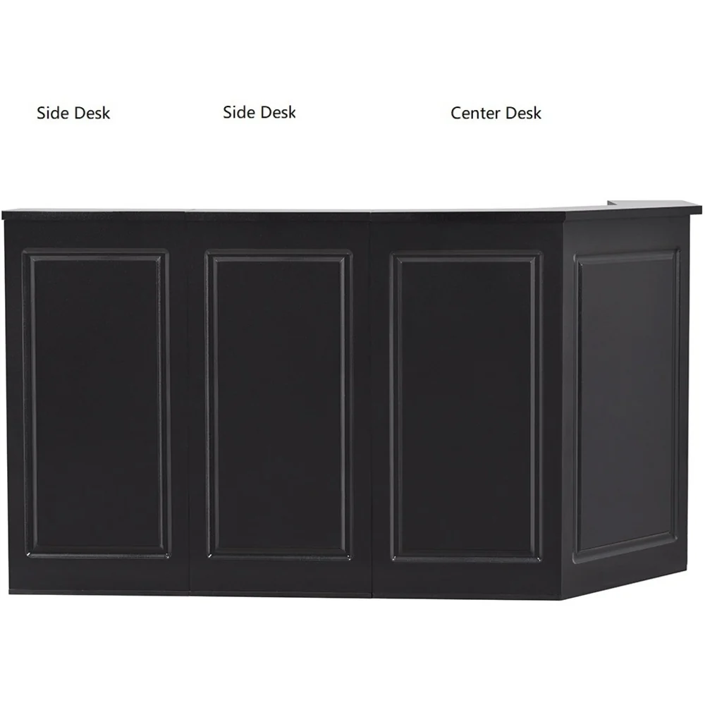 Valencia LED Reception Desk - Combination / Available in White, Meteor Black, Silver and Rustic Teak by DIR Salon Furniture - Image 14