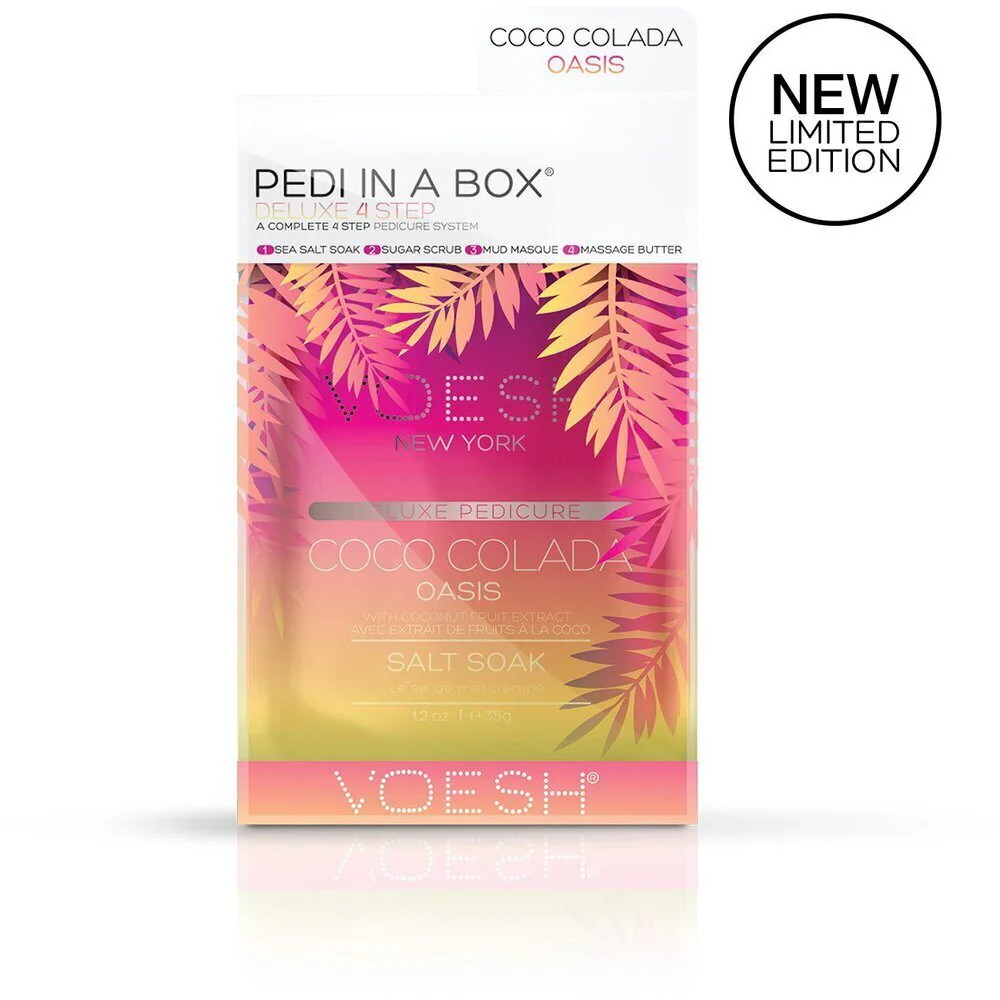 Voesh Deluxe Pedicure in a Box - 4-Step Hygienic Spa Pedicure Kit - Coco Colada Oasis / Case of 50 Treatment Sets by Voesh of New York - Image 5