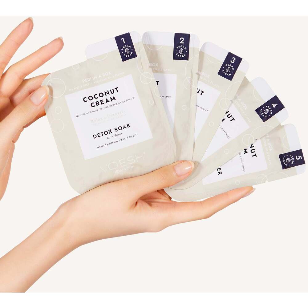 Voesh Pedi in a Box - 5-Step - - Coconut Cream / Case of 50 Treatment Sets - Image 3