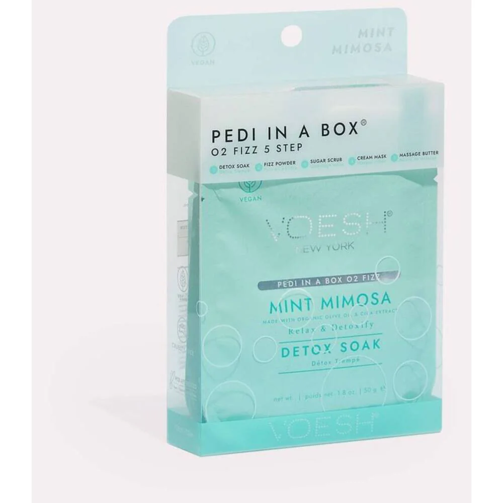 Voesh O2 FIZZ Pedi in a Box - 5-Step - Mint Mimosa / Case of 50 Treatment Sets - Image 2