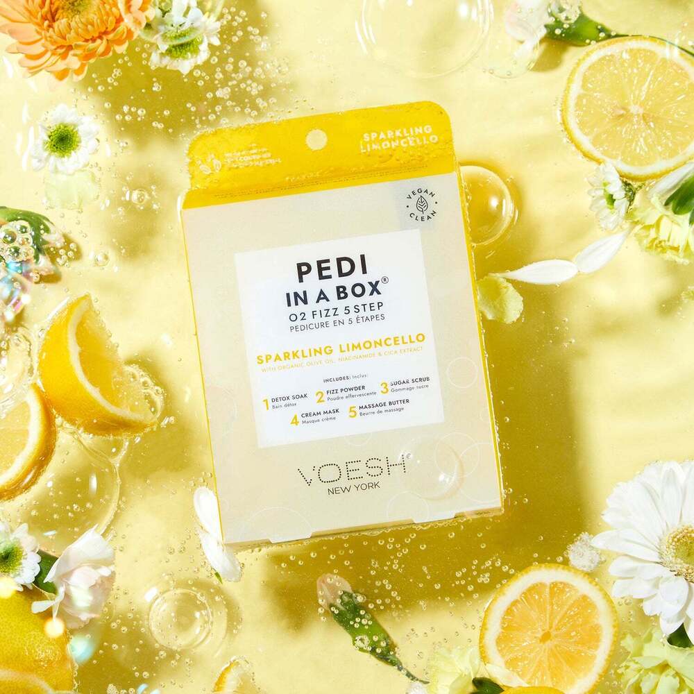 Voesh O2 FIZZ Pedi in a Box - 5-Step - Sparkling Limoncello / 1 Treatment Set - Image 2