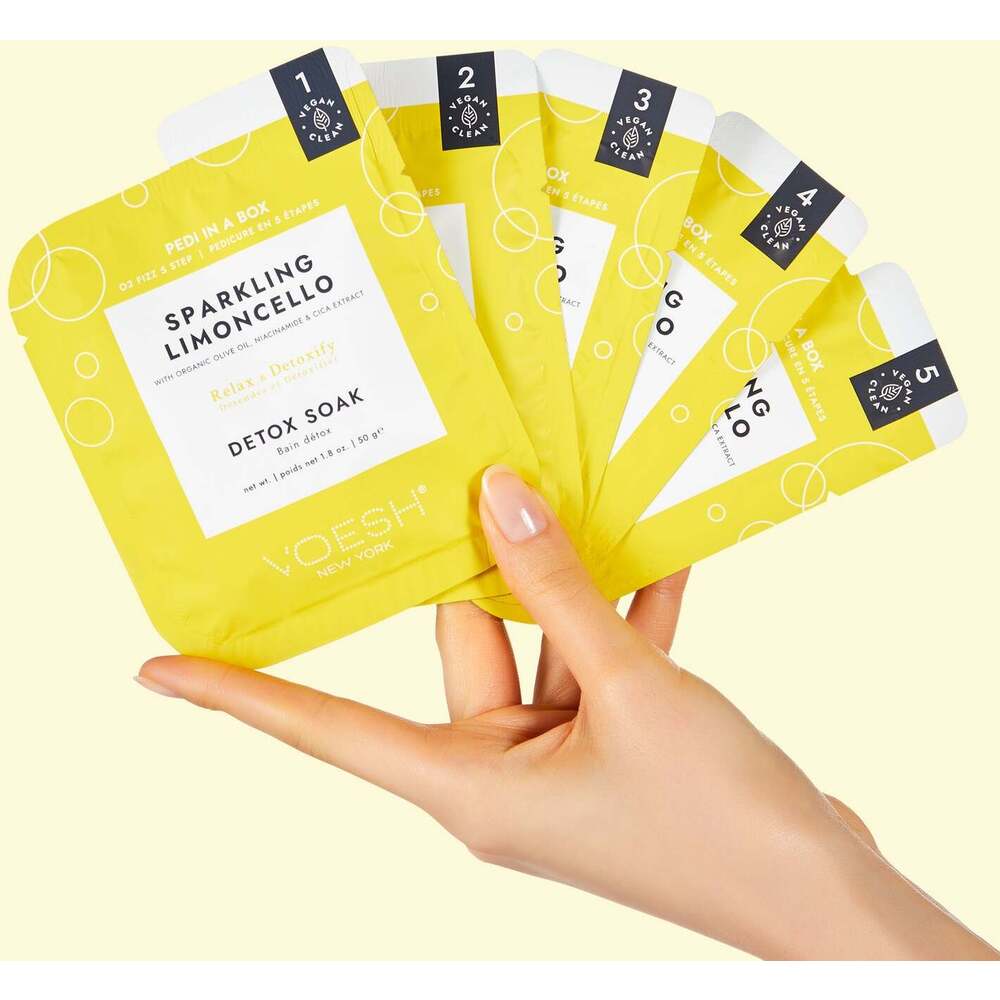 Voesh O2 FIZZ Pedi in a Box - 5-Step - Sparkling Limoncello / 1 Treatment Set - Image 3