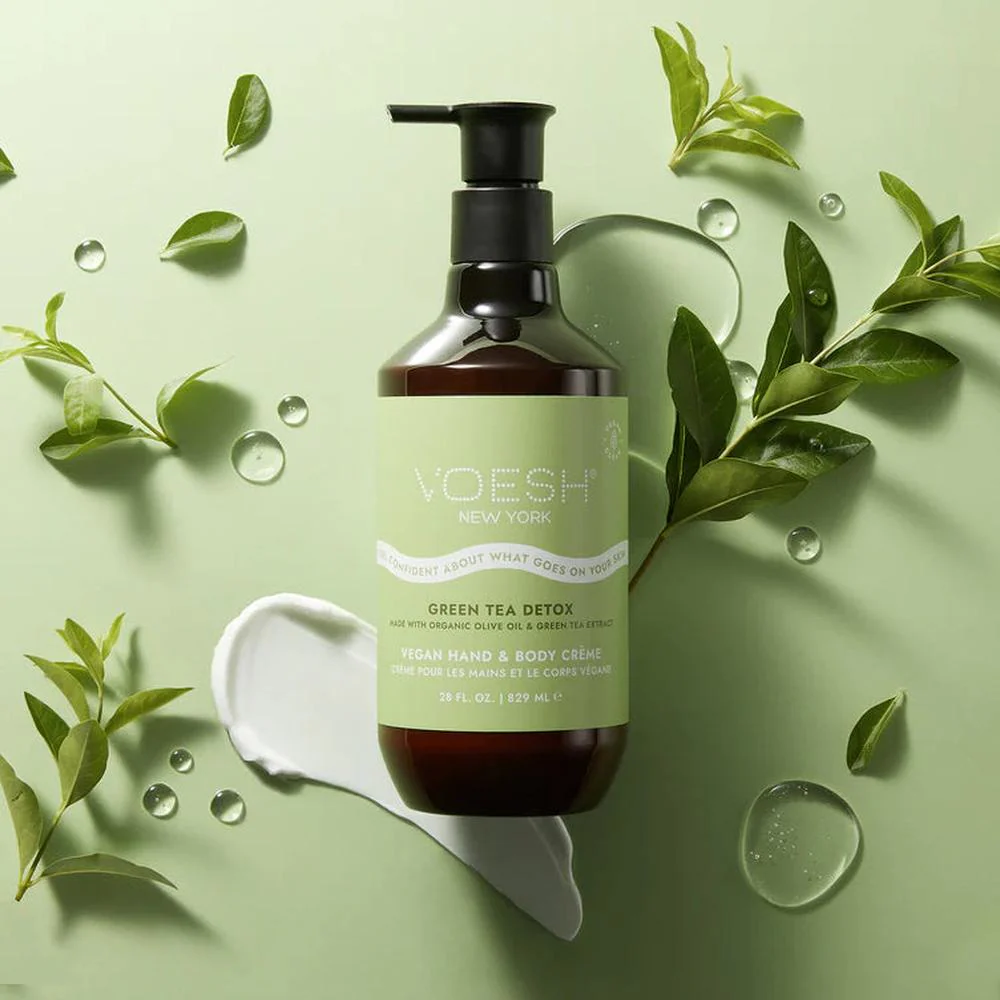 Voesh Vegan Body & Hand Creme - Detox Green Tea / 28 oz. - 829 mL.