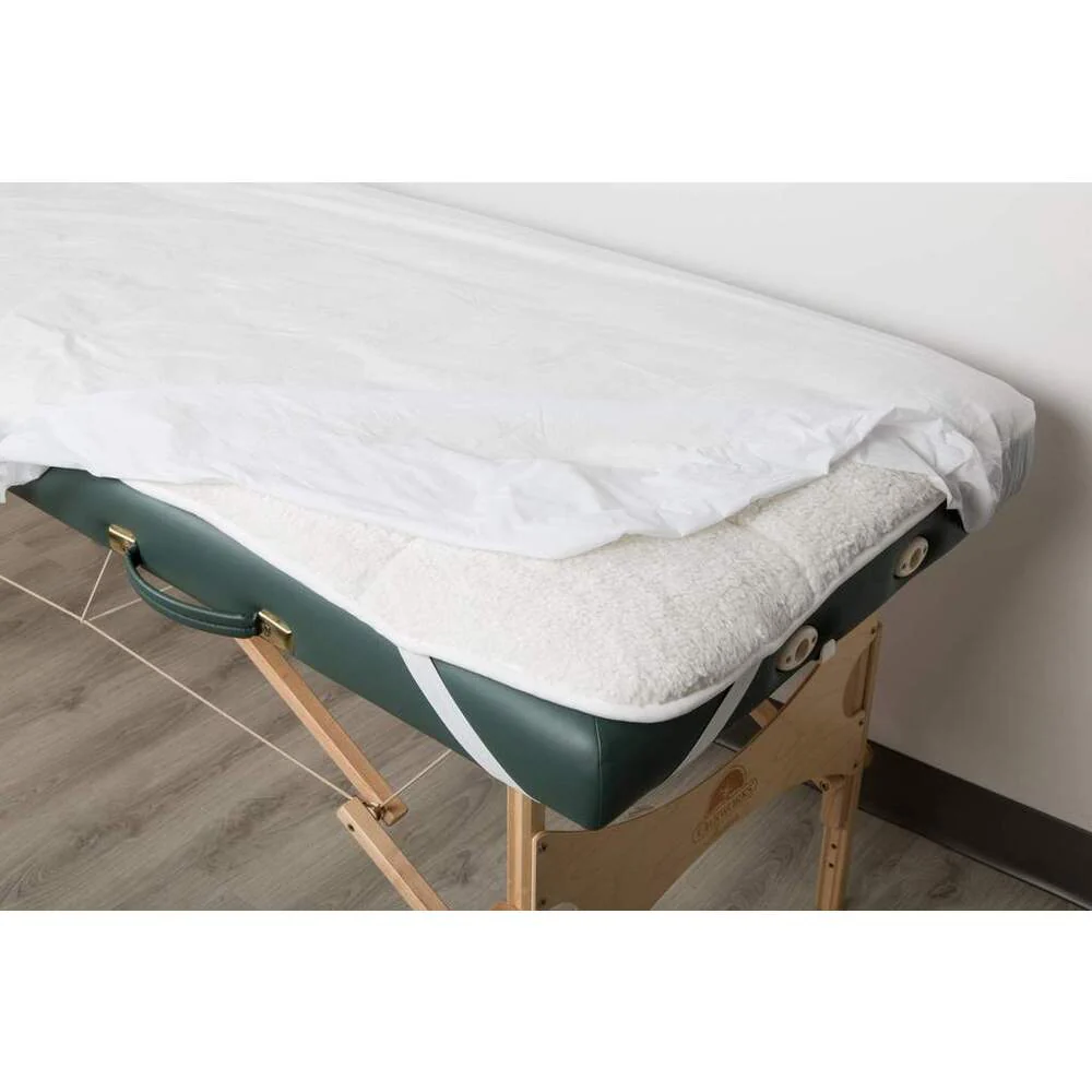 Waterproof Plastic Fitted Moisture Barrier Table Cover - Reusable / Protect Massage Tables from Moisture & Grime / 73"L x 33"W x 6"D / Case of 50 Covers - Image 6