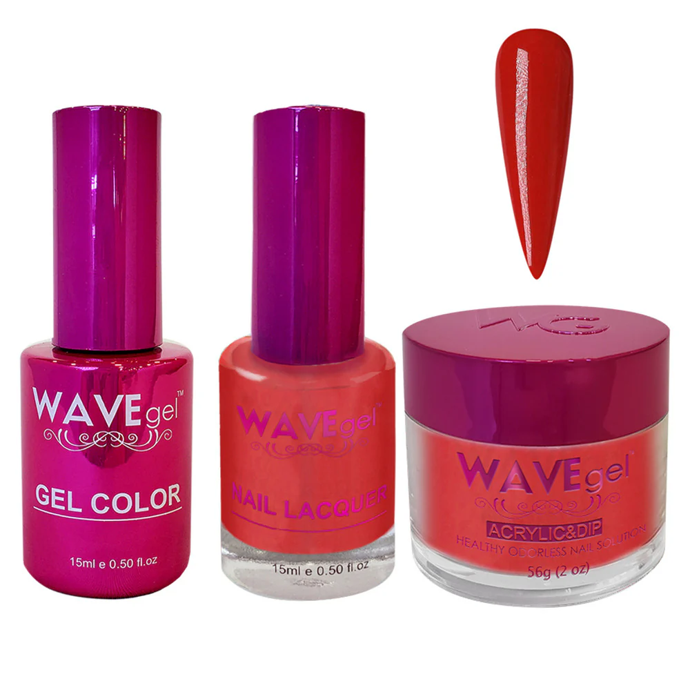 Wave Princess Collection 3-In-1 Matching Combo Set / 1 Gel Polish 0.5 oz. + 1 Lacquer 0.5 oz. + 1 Dip Powder 2 oz. / #108 Rubicund