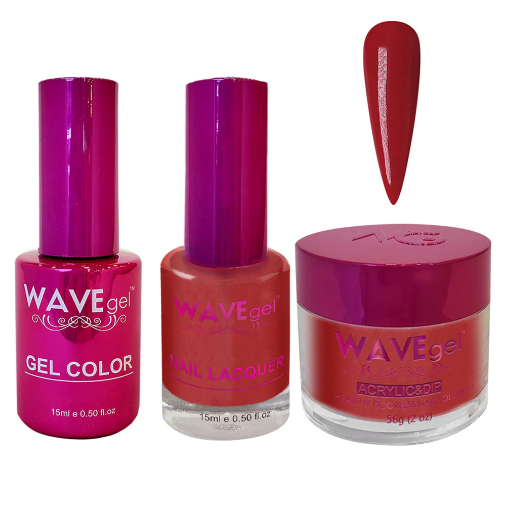 Wave Princess Collection 3-In-1 Matching Combo Set / 1 Gel Polish 0.5 oz. + 1 Lacquer 0.5 oz. + 1 Dip Powder 2 oz. / #109 Cherry Pop