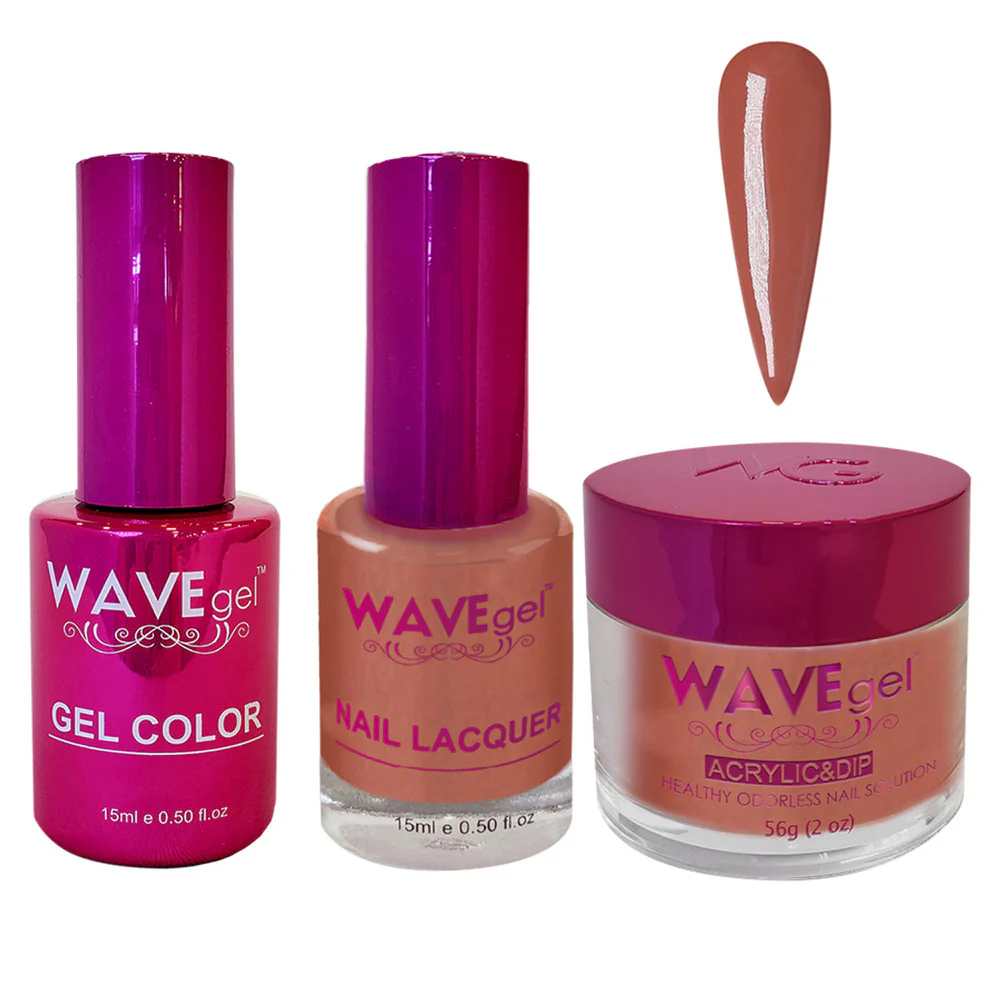 Wave Princess Collection 3-In-1 Matching Combo Set / 1 Gel Polish 0.5 oz. + 1 Lacquer 0.5 oz. + 1 Dip Powder 2 oz. / #38 Cinnamon Syrup
