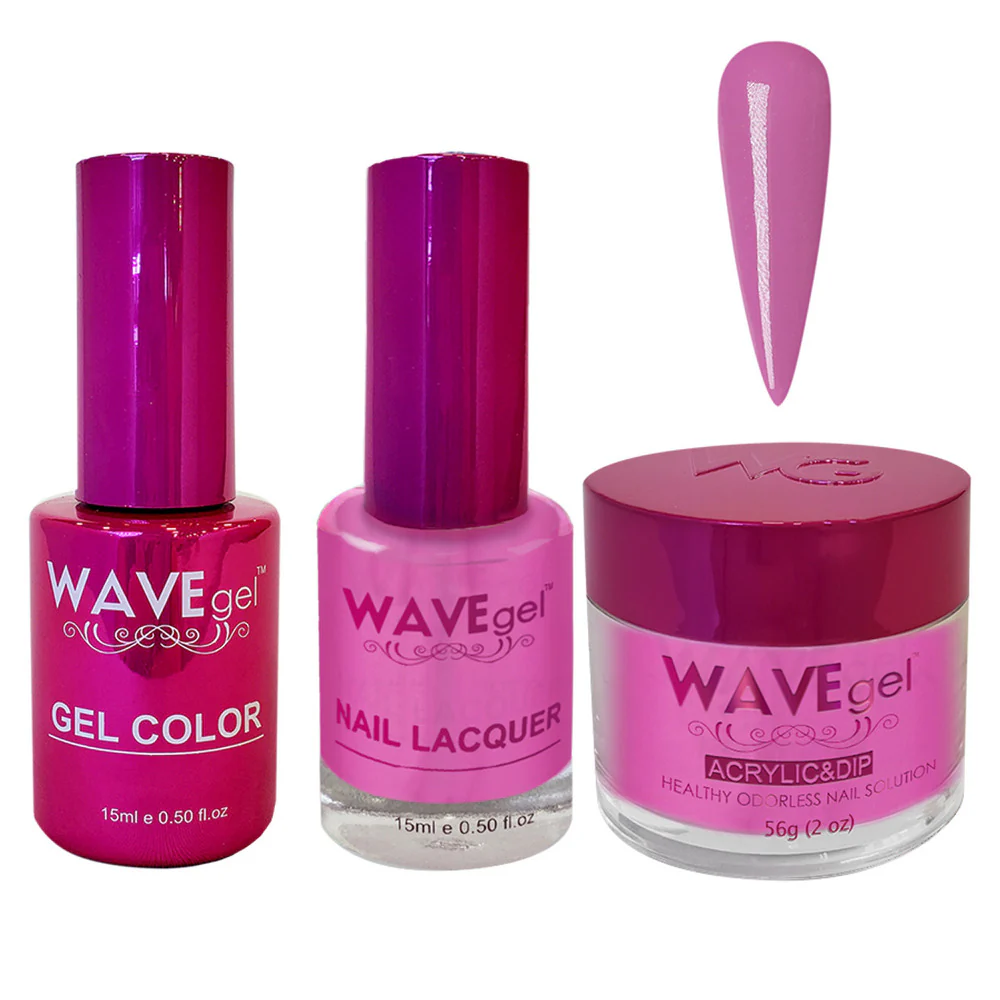 Wave Princess Collection 3-In-1 Matching Combo Set / 1 Gel Polish 0.5 oz. + 1 Lacquer 0.5 oz. + 1 Dip Powder 2 oz. / #77 Pink Snow