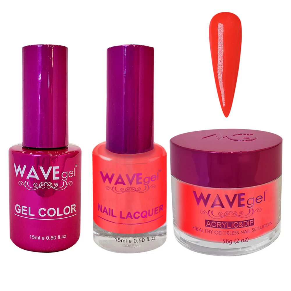Wave Princess Collection 3-In-1 Matching Combo Set / 1 Gel Polish 0.5 oz. + 1 Lacquer 0.5 oz. + 1 Dip Powder 2 oz. / #99 Hot Kiss