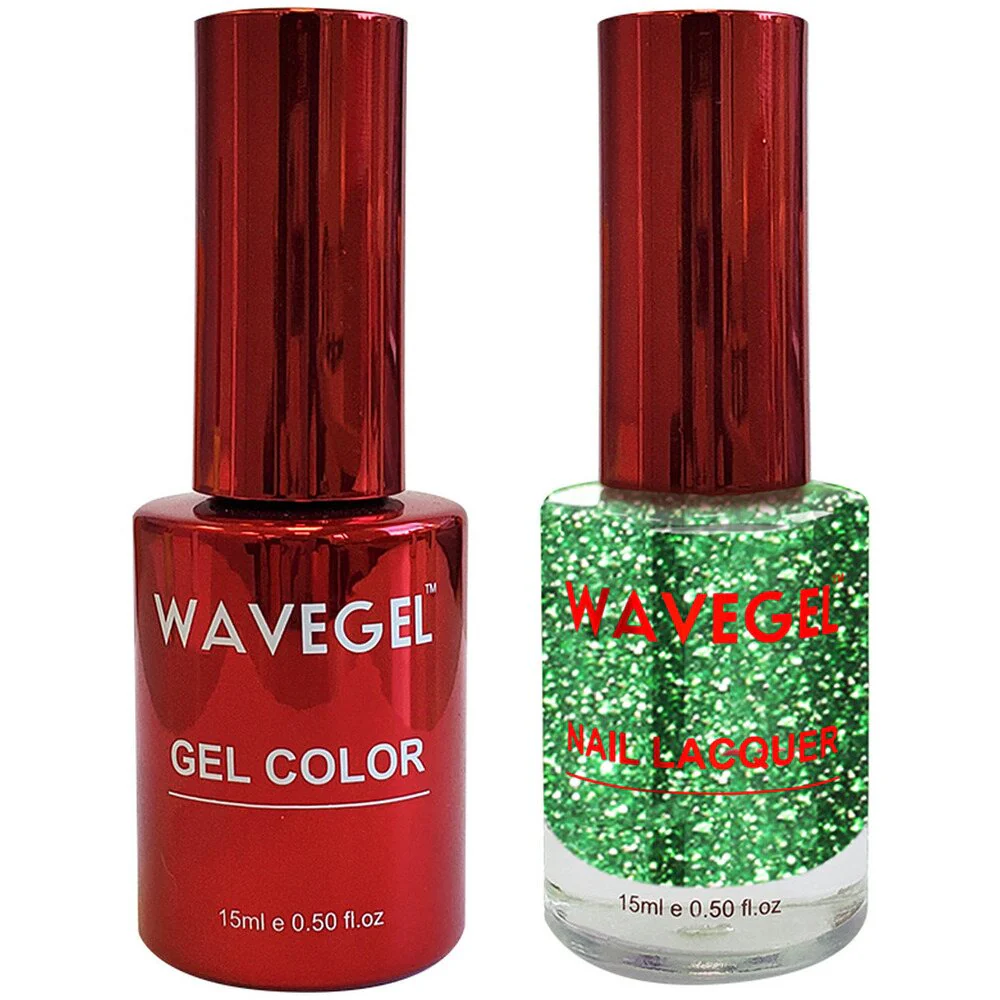 Wave Queen 2-In-1 Matching Duo Set / 1 Gel Polish 0.5 oz. + 1 Lacquer 0.5 oz. / #119 Greener and sparklier on