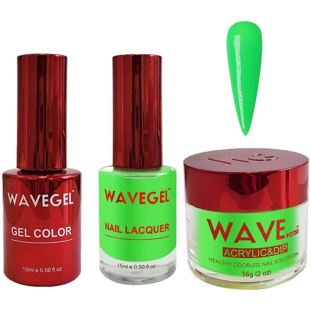 Wave Queen 3-In-1 Matching Combo Set / 1 Gel Polish 0.5 oz. + 1 Lacquer 0.5 oz. + 1 Dip Powder 2 oz. / #099 Green Light