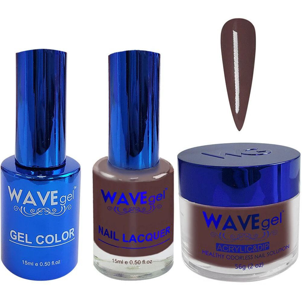 Wave Royal Collection 3-In-1 Matching Combo Set / 1 Gel Polish 0.5 oz. + 1 Lacquer 0.5 oz. + 1 Dip Powder 2 oz. / #WR050 Dark Crimson
