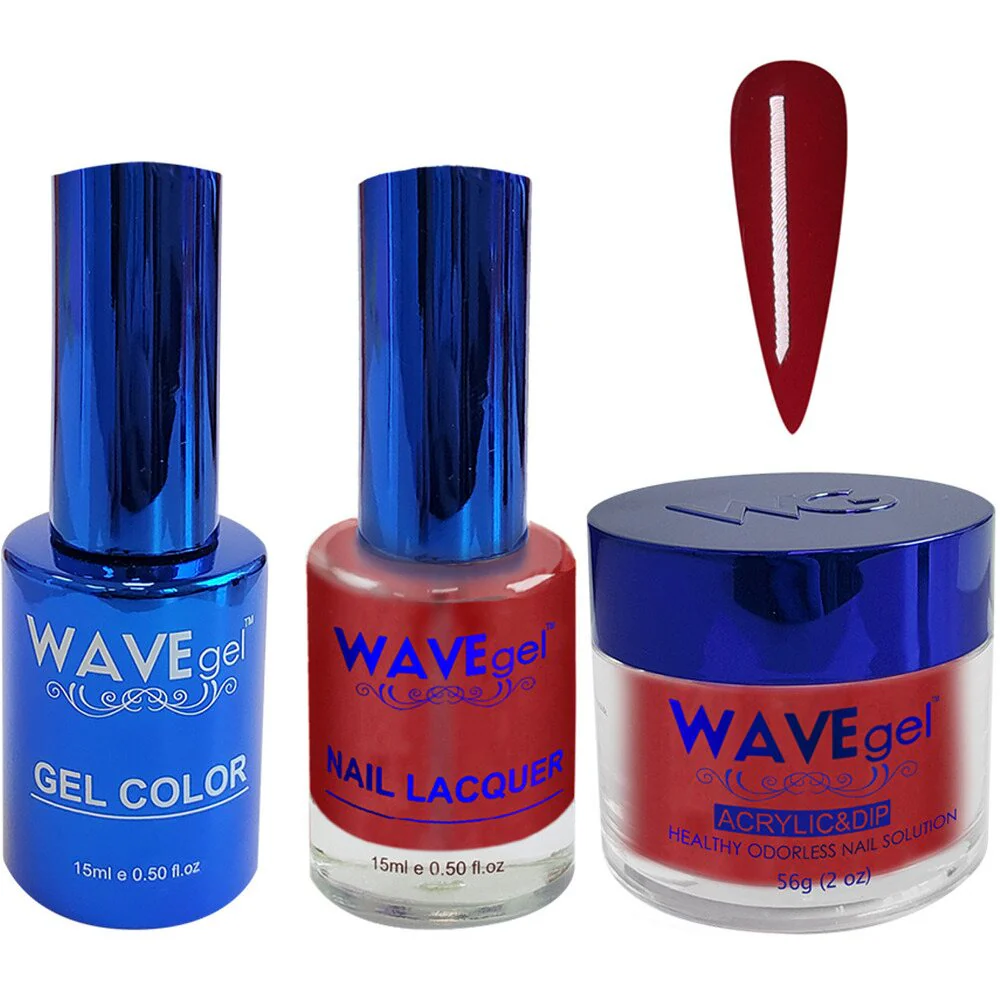 Wave Royal Collection 3-In-1 Matching Combo Set / 1 Gel Polish 0.5 oz. + 1 Lacquer 0.5 oz. + 1 Dip Powder 2 oz. / #WR061 Burgundy Blazed
