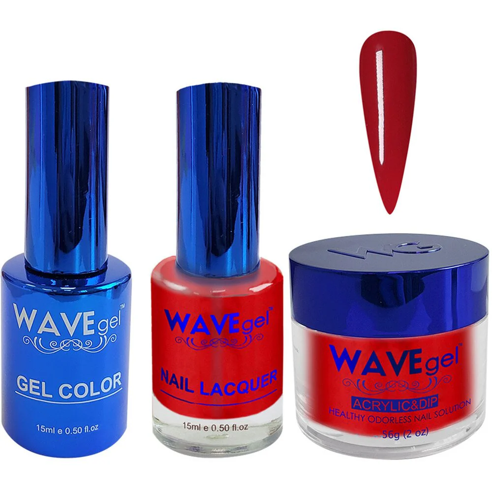 Wave Royal Collection 3-In-1 Matching Combo Set / 1 Gel Polish 0.5 oz. + 1 Lacquer 0.5 oz. + 1 Dip Powder 2 oz. / #WR062 Royal Blood