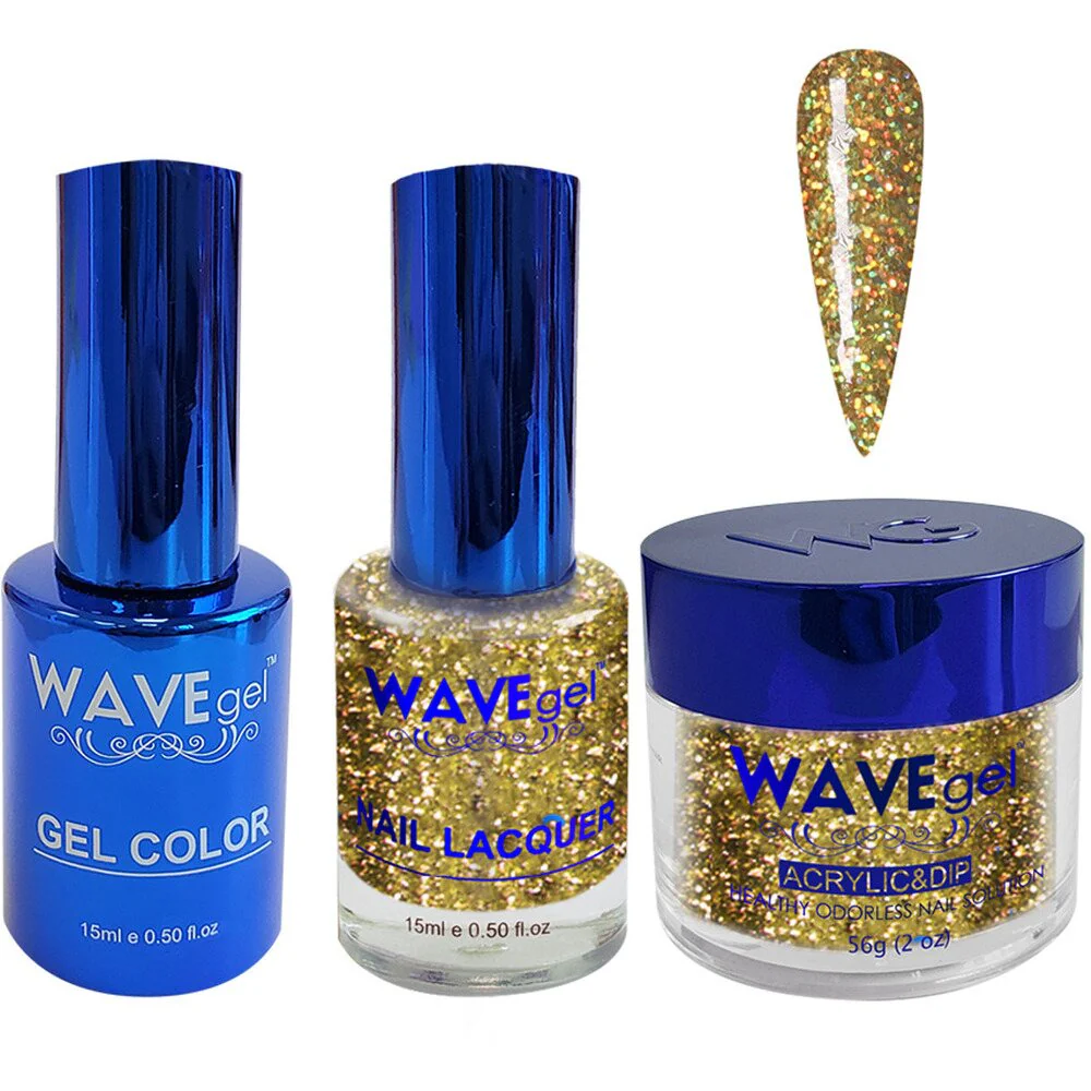 Wave Royal Collection 3-In-1 Matching Combo Set / 1 Gel Polish 0.5 oz. + 1 Lacquer 0.5 oz. + 1 Dip Powder 2 oz. / #WR118 The Midas touch