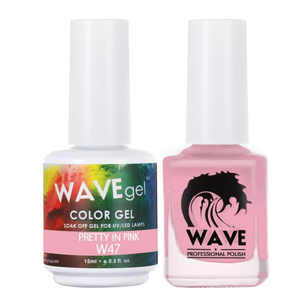 Wave Simplicity 2-In-1 Matching Duo Set / 1 Gel Polish 0.6 oz. + 1 Lacquer 0.5 oz. / #047 Pretty In Pink - 22698 - Image 2
