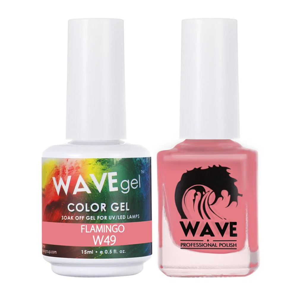 Wave Simplicity 2-In-1 Matching Duo Set / 1 Gel Polish 0.6 oz. + 1 Lacquer 0.5 oz. / #049 Flamingo - 22698 - Image 2