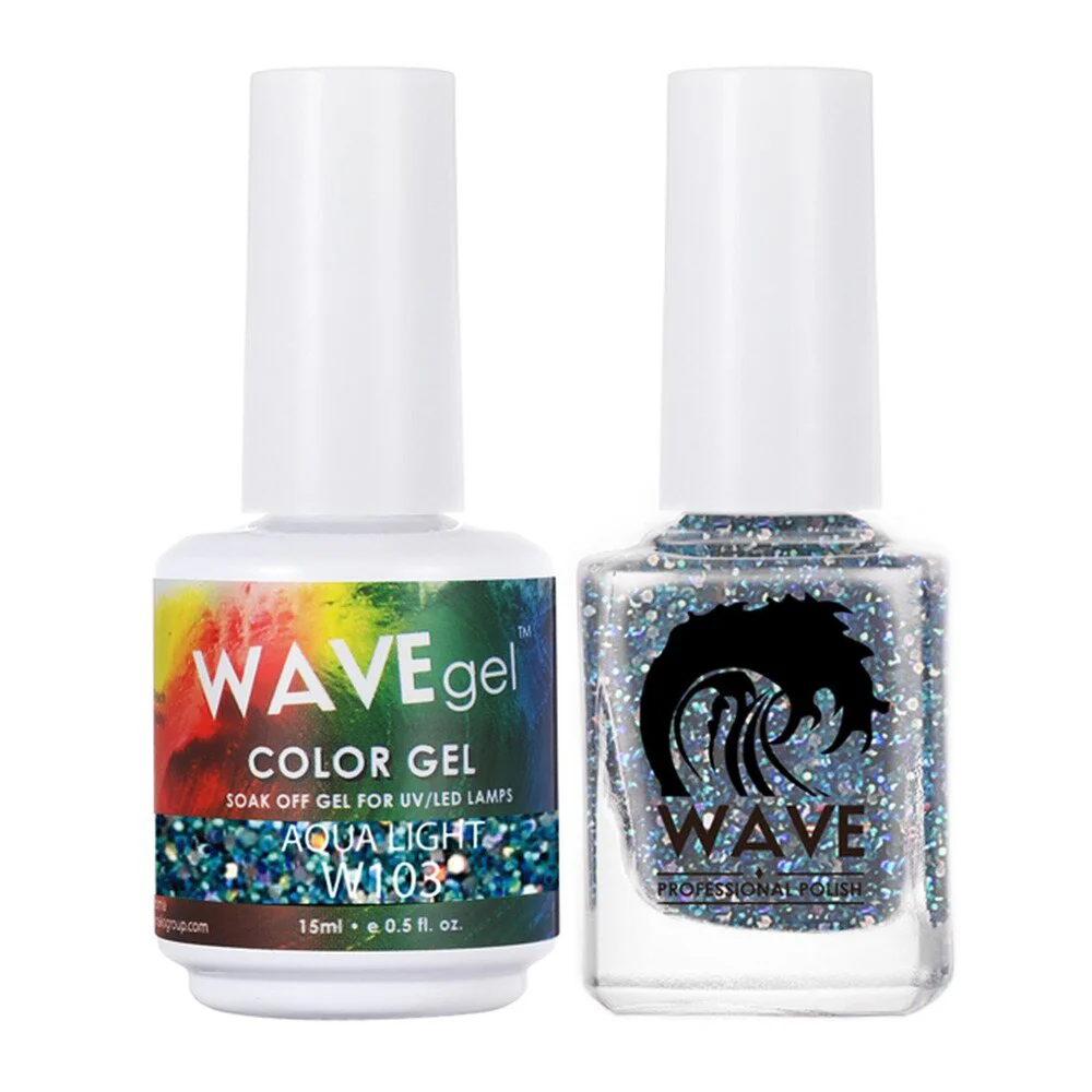 Wave Simplicity 2-In-1 Matching Duo Set / 1 Gel Polish 0.6 oz. + 1 Lacquer 0.5 oz. / #103 Aqua Light - 22698 - Image 2