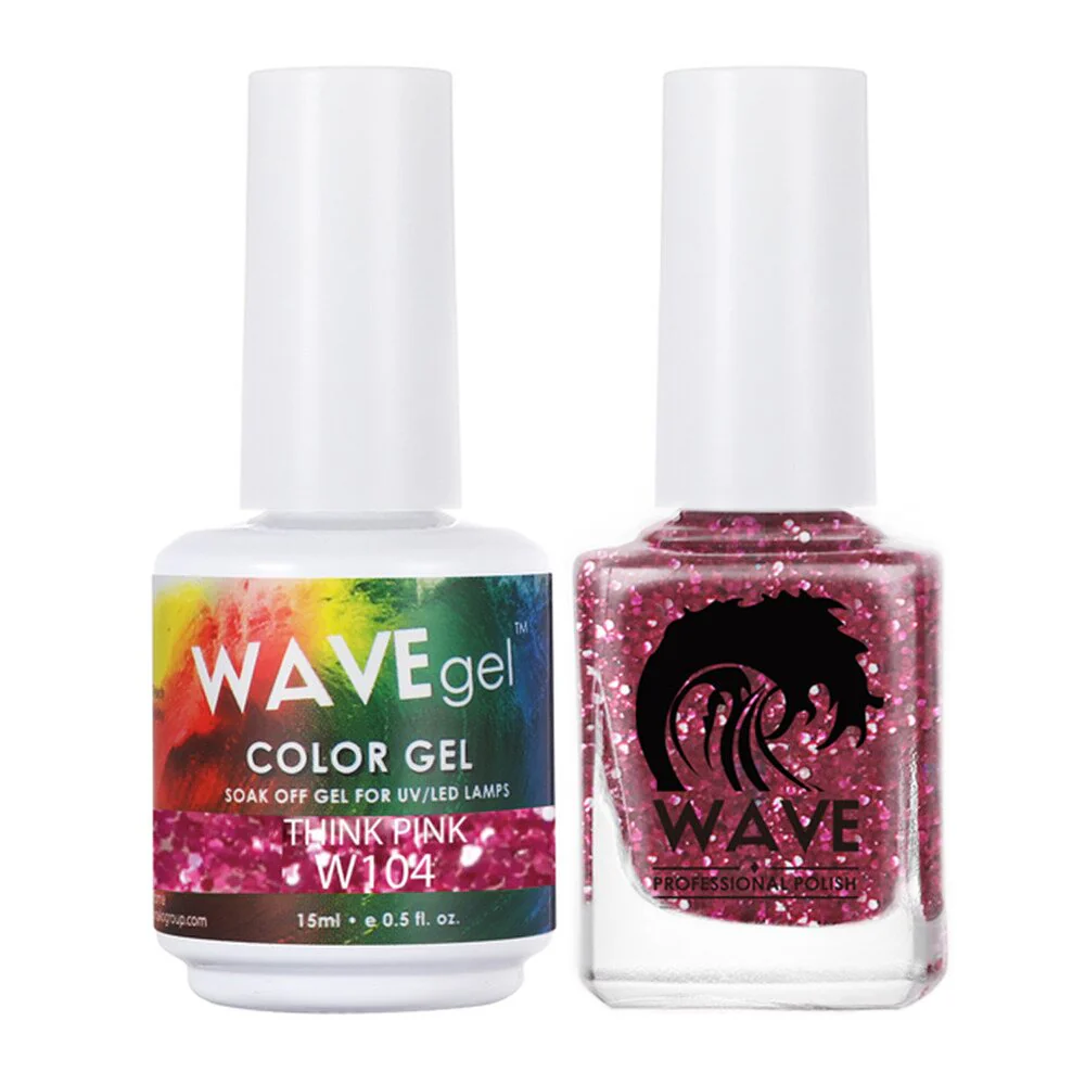 Wave Simplicity 2-In-1 Matching Duo Set / 1 Gel Polish 0.6 oz. + 1 Lacquer 0.5 oz. / #104 Think Pink - 22698 - Image 2