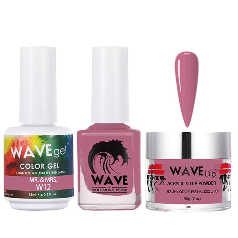 Wave Simplicity 3-In-1 Matching Combo Set / 1 Gel Polish 0.6 oz. + 1 Lacquer 0.5 oz. + 1 Dip Powder 2 oz. / #012 Mr. & Mrs. - 22700 - Image 2