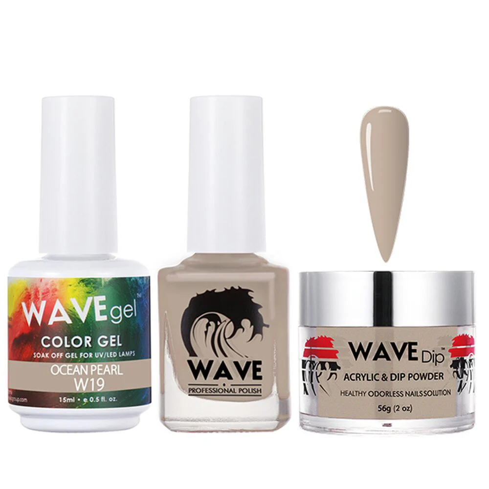 Wave Simplicity 3-In-1 Matching Combo Set / 1 Gel Polish 0.6 oz. + 1 Lacquer 0.5 oz. + 1 Dip Powder 2 oz. / #019 Ocean Pearl - 22700 - Image 2