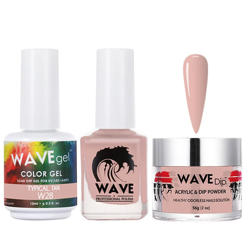 Wave Simplicity 3-In-1 Matching Combo Set / 1 Gel Polish 0.6 oz. + 1 Lacquer 0.5 oz. + 1 Dip Powder 2 oz. / #028 Typical Tan - 22700 - Image 2