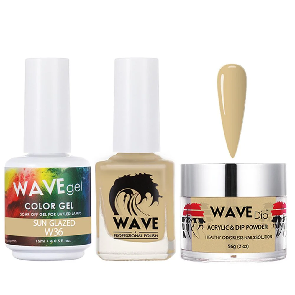 Wave Simplicity 3-In-1 Matching Combo Set / 1 Gel Polish 0.6 oz. + 1 Lacquer 0.5 oz. + 1 Dip Powder 2 oz. / #036 Sun Glazed - 22700 - Image 2
