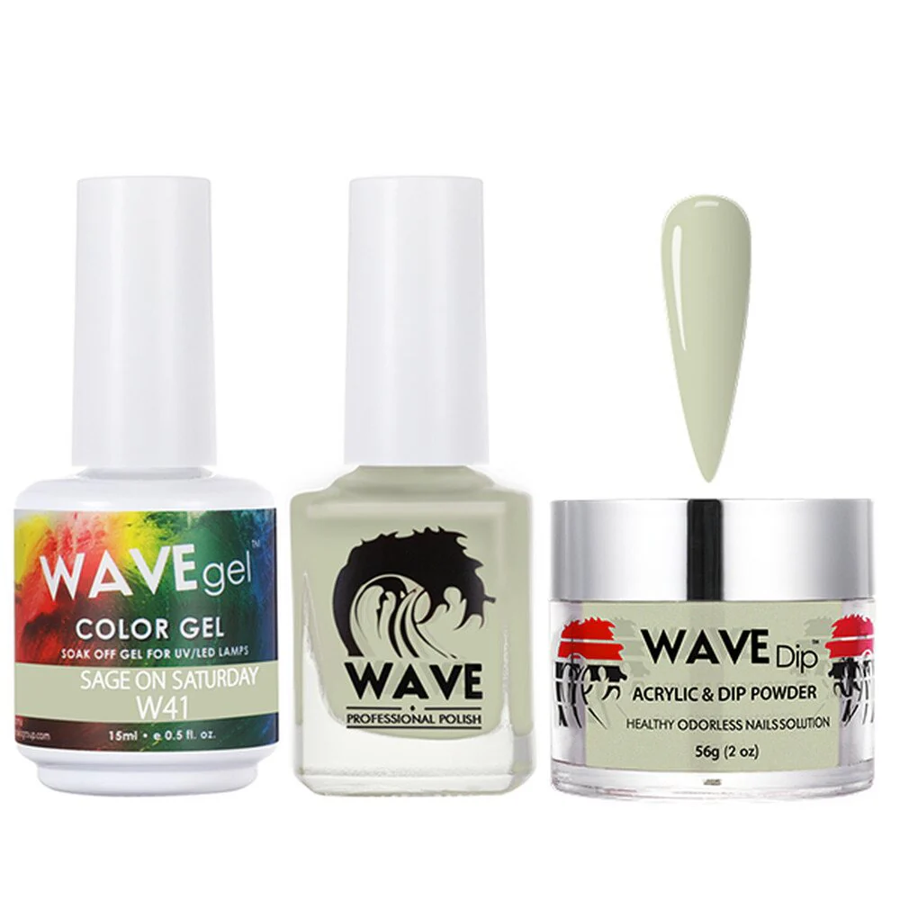 Wave Simplicity 3-In-1 Matching Combo Set / 1 Gel Polish 0.6 oz. + 1 Lacquer 0.5 oz. + 1 Dip Powder 2 oz. / #041 Sage On Saturday - 22700 - Image 2