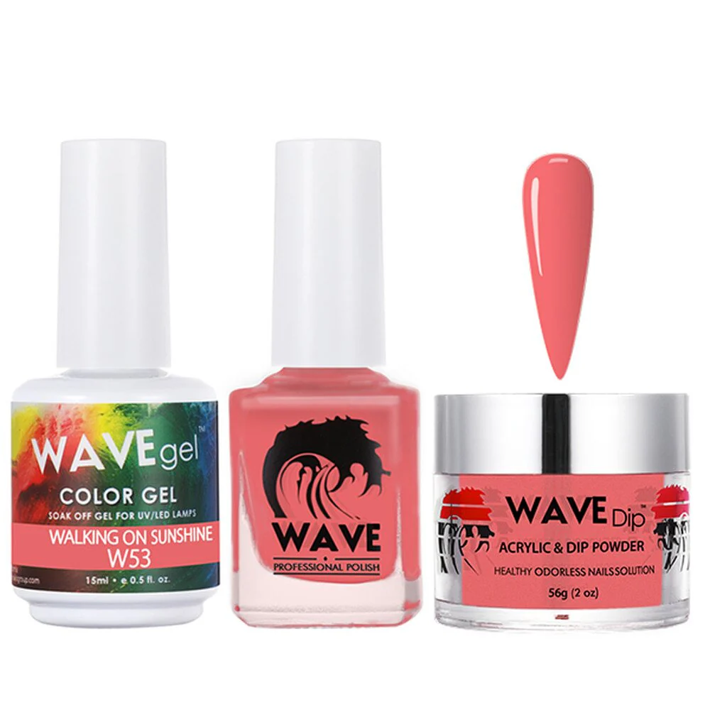 Wave Simplicity 3-In-1 Matching Combo Set / 1 Gel Polish 0.6 oz. + 1 Lacquer 0.5 oz. + 1 Dip Powder 2 oz. / #053 Walking On Sunshine - 22700