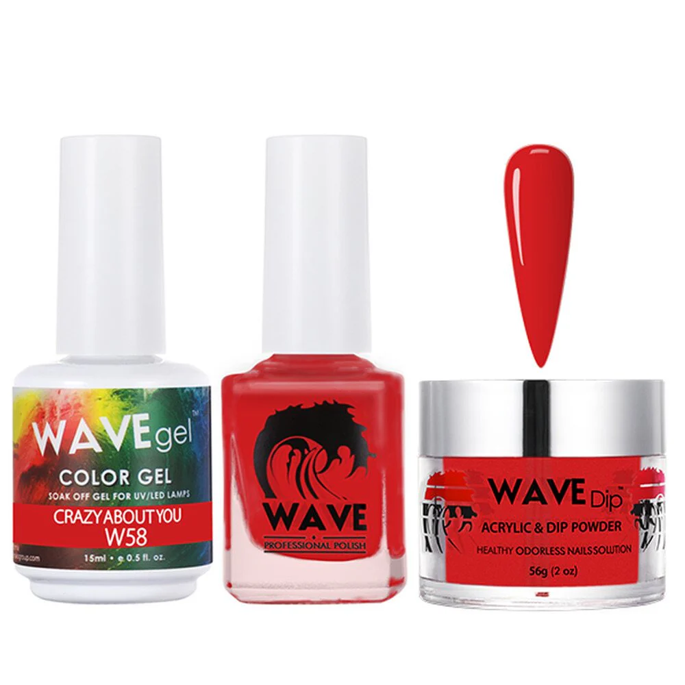 Wave Simplicity 3-In-1 Matching Combo Set / 1 Gel Polish 0.6 oz. + 1 Lacquer 0.5 oz. + 1 Dip Powder 2 oz. / #058 Crazy About You - 22700 - Image 2