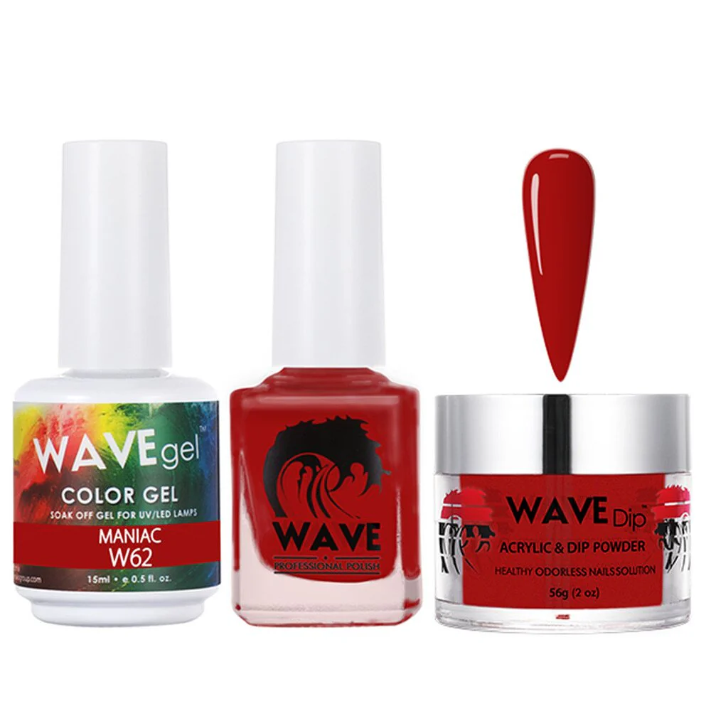 Wave Simplicity 3-In-1 Matching Combo Set / 1 Gel Polish 0.6 oz. + 1 Lacquer 0.5 oz. + 1 Dip Powder 2 oz. / #062 Maniac - 22700 - Image 2