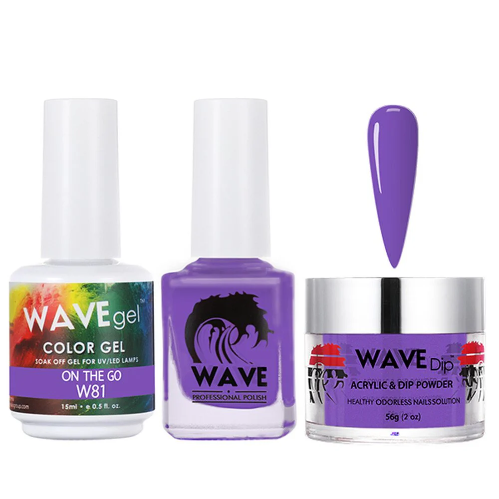 Wave Simplicity 3-In-1 Matching Combo Set / 1 Gel Polish 0.6 oz. + 1 Lacquer 0.5 oz. + 1 Dip Powder 2 oz. / #081 On The Go - 22700