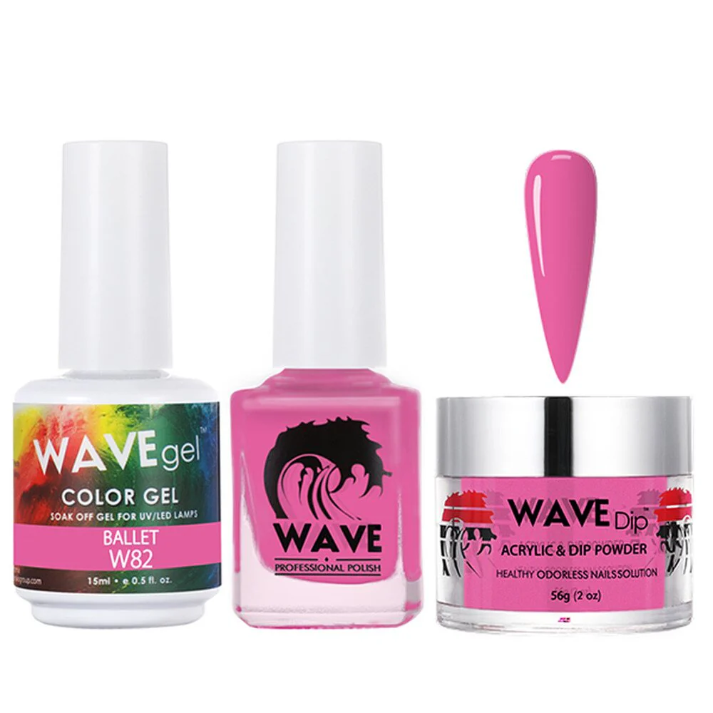 Wave Simplicity 3-In-1 Matching Combo Set / 1 Gel Polish 0.6 oz. + 1 Lacquer 0.5 oz. + 1 Dip Powder 2 oz. / #082 Ballet - 22700