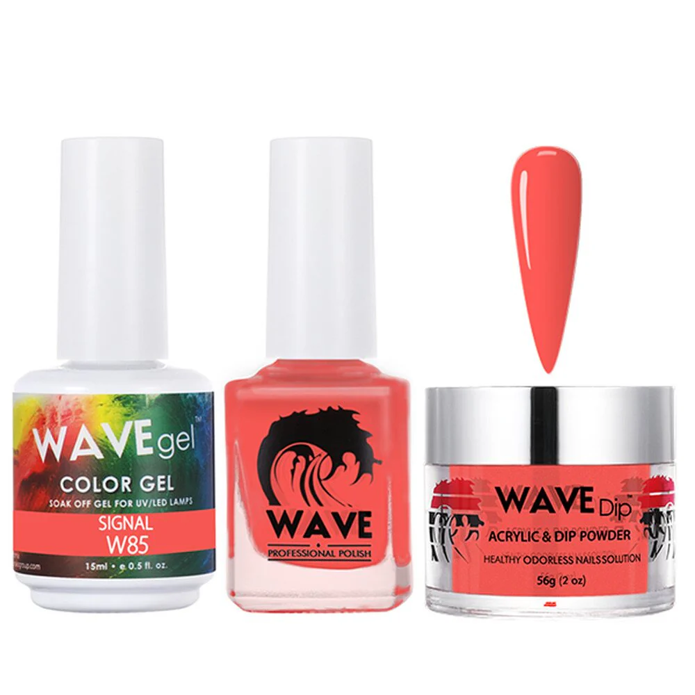 Wave Simplicity 3-In-1 Matching Combo Set / 1 Gel Polish 0.6 oz. + 1 Lacquer 0.5 oz. + 1 Dip Powder 2 oz. / #085 Signal - 22700 - Image 2
