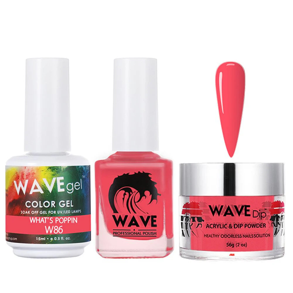Wave Simplicity 3-In-1 Matching Combo Set / 1 Gel Polish 0.6 oz. + 1 Lacquer 0.5 oz. + 1 Dip Powder 2 oz. / #086 What's Poppin - 22700 - Image 2