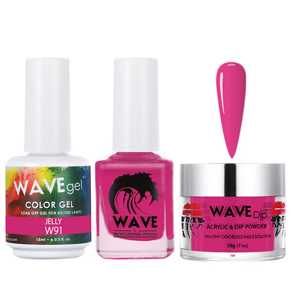 Wave Simplicity 3-In-1 Matching Combo Set / 1 Gel Polish 0.6 oz. + 1 Lacquer 0.5 oz. + 1 Dip Powder 2 oz. / #091 Jelly - 22700 - Image 2