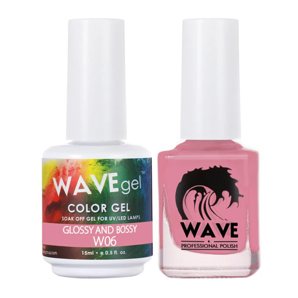 Wave Simplicity Collection 2-In-1 Matching Duo Set / 1 Gel Polish 0.5 oz. + 1 Lacquer 0.5 oz. / #P006 Glossy and Bossy
