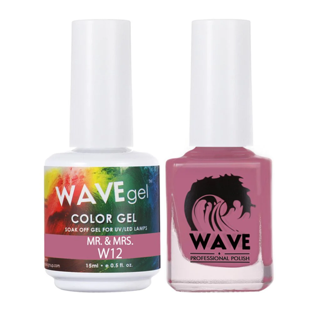 Wave Simplicity Collection 2-In-1 Matching Duo Set / 1 Gel Polish 0.5 oz. + 1 Lacquer 0.5 oz. / #P012 Mr. & Mrs.