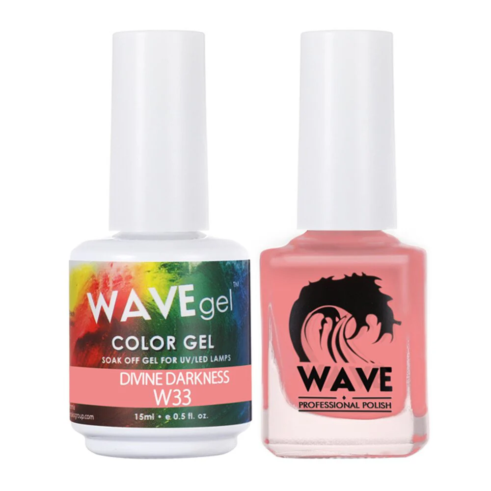 Wave Simplicity Collection 2-In-1 Matching Duo Set / 1 Gel Polish 0.5 oz. + 1 Lacquer 0.5 oz. / #P033 Divine Darkness