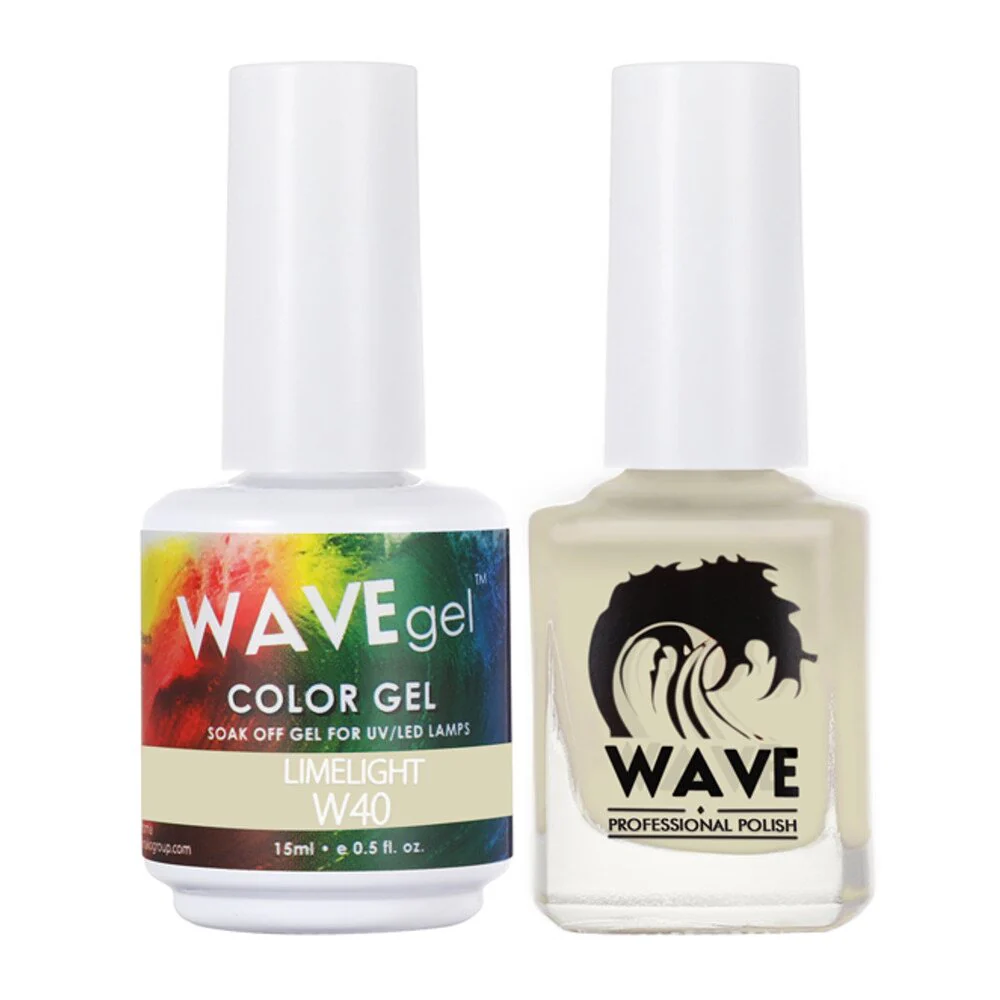 Wave Simplicity Collection 2-In-1 Matching Duo Set / 1 Gel Polish 0.5 oz. + 1 Lacquer 0.5 oz. / #P040 Limelight
