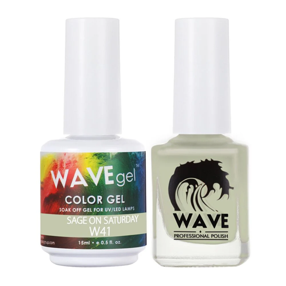 Wave Simplicity Collection 2-In-1 Matching Duo Set / 1 Gel Polish 0.5 oz. + 1 Lacquer 0.5 oz. / #P041 Sage on Saturday